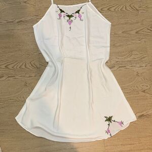 white slip dress with grape embroidery size xxl